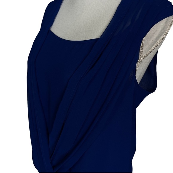 Cache Drape Front Blouse in Royal Blue Sleeveless NWT Size S - Picture 4 of 8